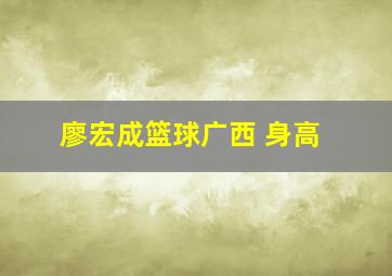 廖宏成篮球广西 身高